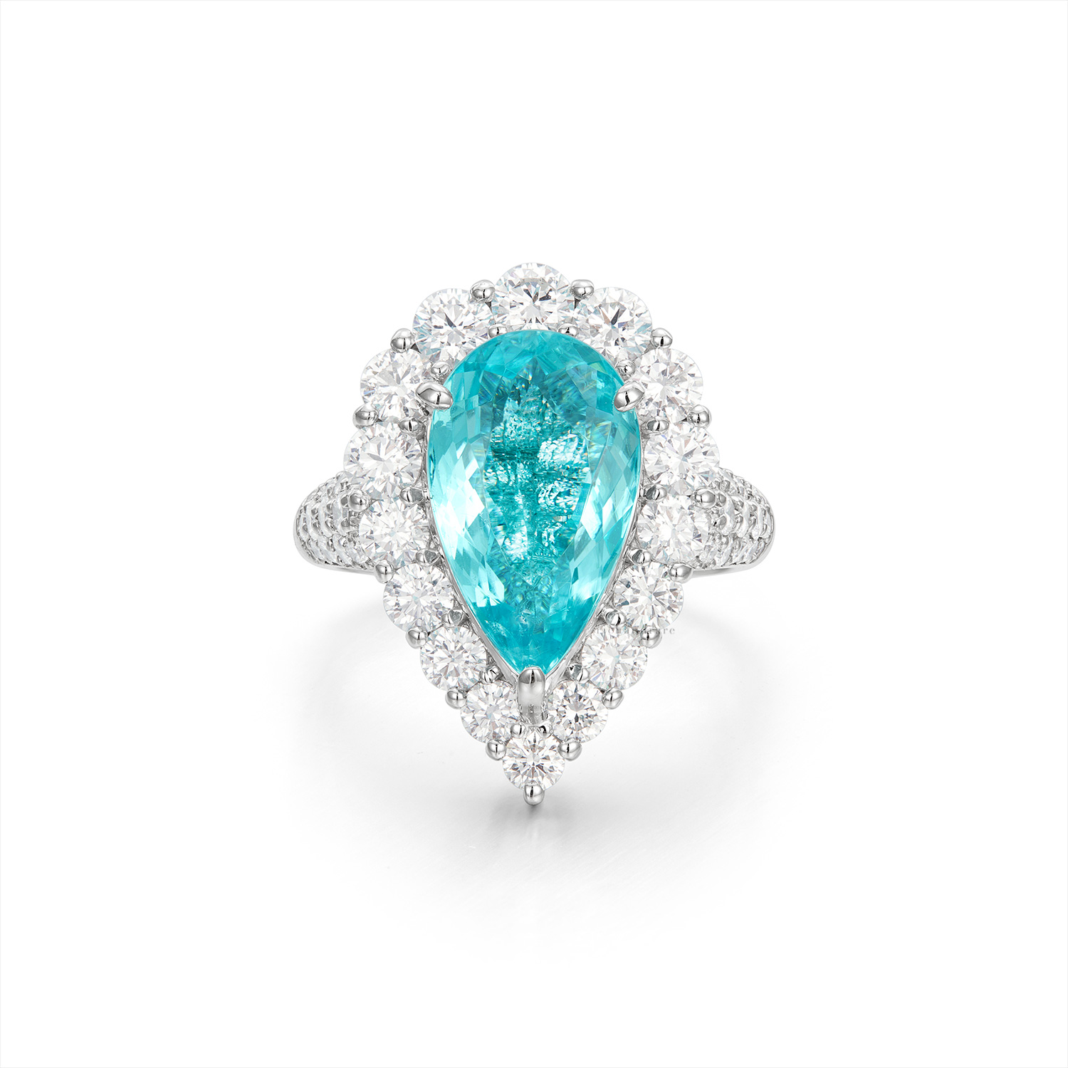 PARAIBA TOURMALINE AND DIAMOND RING